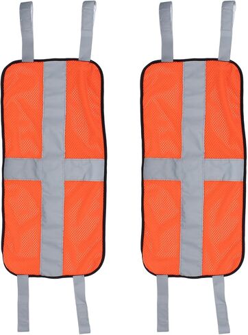 Blaze Orange Safety Panel, Blaze Orange Mesh Safety Panel with Reflective Strips, Lightweight High Visibility Hunting and Outdoors Safety Panel for Backpacks, Tents (Cross Reflective Strip in Kuwait