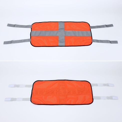 Blaze Orange Safety Panel, Blaze Orange Mesh Safety Panel with Reflective Strips, Lightweight High Visibility Hunting and Outdoors Safety Panel for Backpacks, Tents (Cross Reflective Strip in Kuwait
