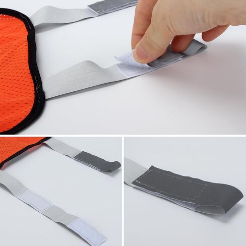 Blaze Orange Safety Panel, Blaze Orange Mesh Safety Panel with Reflective Strips, Lightweight High Visibility Hunting and Outdoors Safety Panel for Backpacks, Tents (Cross Reflective Strip in Kuwait