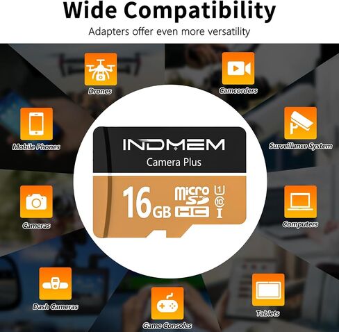 16GB Micro SD Card, UHS-I C10 TF Card with High-Speed Up to 90MB/s Read in Kuwait