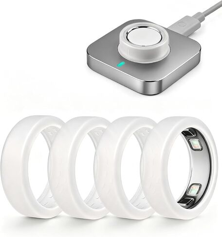 4 Pack Ring Cover Compatible with Oura Ring 5, Soft Silicone Anti-Slip Texture Anti-Scratch Protector Case for Men and Women (M for 10/11/12/13) in Saudi Arabia