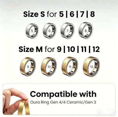 16 Pack for Oura Ring Gen 4/4 Ceramic/Gen 3 Skin Cover, Scratch-Resistant Stays in Place Protective Film for Oura Ring 4 Cover (Gold, Size 5/6/7/8) in Saudi Arabia