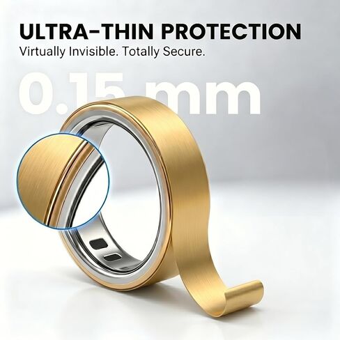 16 Pack for Oura Ring Gen 4/4 Ceramic/Gen 3 Skin Cover, Scratch-Resistant Stays in Place Protective Film for Oura Ring 4 Cover (Gold, Size 5/6/7/8) in Saudi Arabia