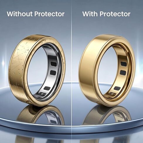 16 Pack for Oura Ring Gen 4/4 Ceramic/Gen 3 Skin Cover, Scratch-Resistant Stays in Place Protective Film for Oura Ring 4 Cover (Gold, Size 5/6/7/8) in Saudi Arabia