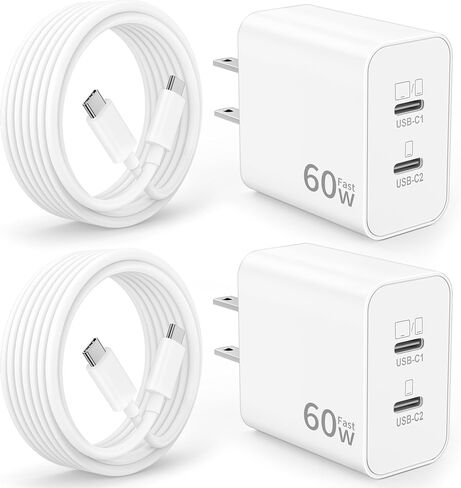 Pixel 11 10 9 8 7 Pro XL Charger Fast Charging, 60W Dual USB C Wall Charger in Kuwait