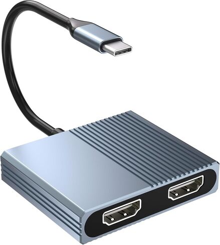 USB C to Dual HDMI Adapter for Dell/HP/MacBook, HDMI Splitter Extended Display, Double hdmi for 2 Monitors, Dual Monitor Adapter, HDTV Splitter for Dual Monitors, Docking Station Dual Monitor in Kuwait