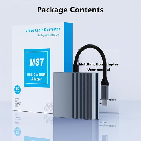 USB C to Dual HDMI Adapter for Dell/HP/MacBook, HDMI Splitter Extended Display, Double hdmi for 2 Monitors, Dual Monitor Adapter, HDTV Splitter for Dual Monitors, Docking Station Dual Monitor in Kuwait