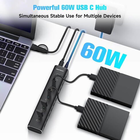 RSHTECH 10 Ports Powered USB C 3.2 Hub 10Gbps, RSH-H10C in Kuwait