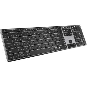 AUSDOM 2.4G Wireless Bluetooth Keyboard Full Size, Quiet Slim Multi-Device Rechargeable Cordless QWERTY Keyboard with Number Pad, Low Profile Silent Flat Universal Keyboards for Computer/Mac/Windows in Saudi Arabia