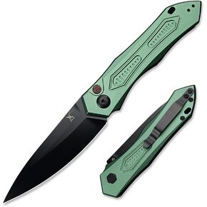 HUAAO Outdoor Folding Pocket Knives,Green Aluminum Handles with Reversible Clip,Everyday Carry Knife Christmas Gift for Men Women in Kuwait