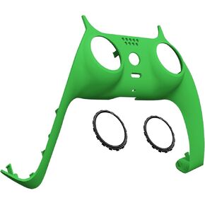 eXtremeRate Green Decorative Trim Shell Compatible with p s 5 Controller, Soft Touch DIY Replacement Clip Shell, Custom Plates Cover Compatible with p s 5 Controller with Accent Rings in Saudi Arabia