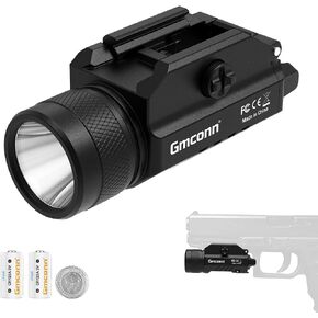 Gmconn 1200 Lumens Rail Mounted Compact Pistol Light LED Strobe Tactical Gun Flashlight with 2 x CR123A Lithium Batteries in Kuwait