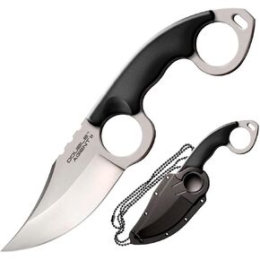 COLD STEEL Double Agent II Plain Edge Durable Lightweight Japanese AUS8A Steel Clip Point Shape 3" Fixed Blade Tactical Outdoor Hunting Knife, Griv-Ex Handle, Secure-Ex Sheath in Saudi Arabia