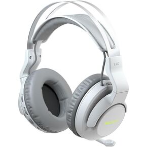 ROCCAT Elo 7.1 Air PC Wireless Gaming Headset, Surround Sound Headphones with Detachable Noise Cancelling Microphone, 50mm Drivers, 24 Hr Battery Life, RGB Lighting, White in Kuwait