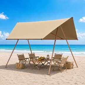 Freestanding Camping Sun Shelter,Waterproof UV‑Protection Outdoor Canopy with Full Rust‑Resistant Metal Frame, 300D Oxford Fabric, Spacious Shade Area for Camping,Picnic, Beach & Backyard Events in Kuwait