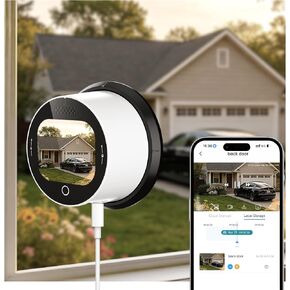 SOLIOM 5MP Window Camera with LCD Touchscreen,Indoor Camera for Home Security Outdoor,24/7 Recording,Anti-Glare Color Night Vision,AI Motion Detection, No-Drill Install for Apartments & Rentals in Kuwait