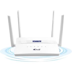 4G LTE Wireless Router with SIM Card Slot Unlocked 300Mbps Wireless Mobile WiFi Hotspot with Antenna for B2/B4/B5/B12/B13/B17/B18/B25, Sim Card Router Support T-Mobile AT&T in Kuwait