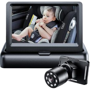 Itomoro 1080P HD Baby Car Camera with Unique Adjustable Mount, Rear-Facing Infant Monitor - 4.3'' Night Vision Anti-Glare Display, 150° Wide-Angle Lens, Easy Install & 360° Rotation for Safety in Kuwait