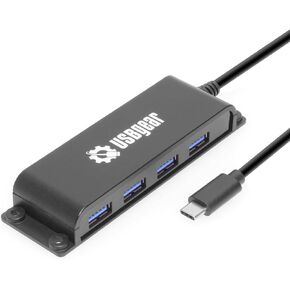USBGear 4-Port USB 3.2 Gen 2 Hub – 10Gbps USB-A Expansion w/Integrated Cable & Flexible Mounting in Kuwait