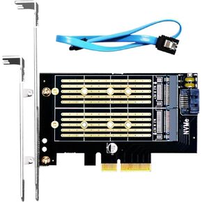 Dual M.2 PCIe NVMe 4.0/3.0 Adapter for NVMe & SATA SSD in Kuwait