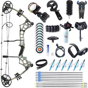 Adult Archery Compound Bow and Arrow Set Bow Fishing Combo kit Adjustable 30-65LBS Composite Bow Combination 19.5 "-30" Drawstring Length Hunting Equipment in Saudi Arabia