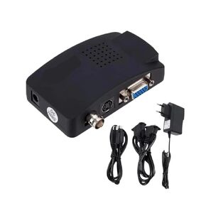 PzzPss BNC S-Video V/GA ​​to ​​Video Converter 1080P to ​​Output Adapter Digital Switcher for PC TV Camera DVD DVR(US Plug) in Kuwait