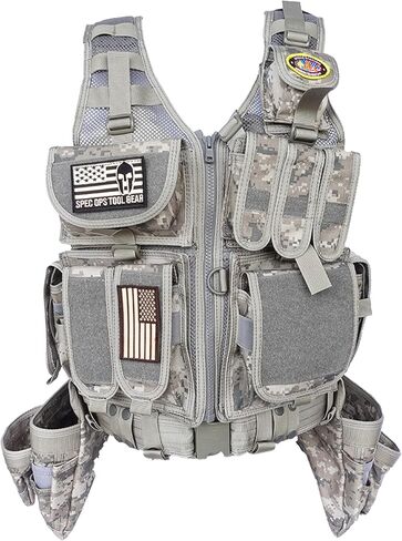 Spec Ops Tool Gear SF-18 Delta 2.0 Tactical Tool Vest & Belt – Modular MOLLE Work Vest with Multiple Tool Pouches & Weight-Dispersing Design | Medium | Digital Camo in Kuwait
