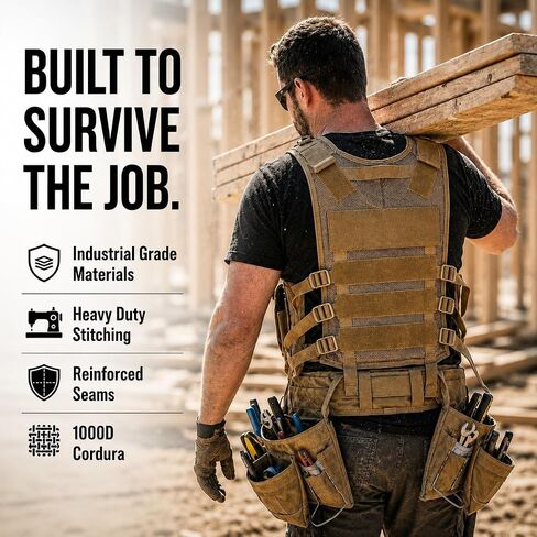 Spec Ops Tool Gear SF-18 Delta 2.0 Tactical Tool Vest & Belt – Modular MOLLE Work Vest with Multiple Tool Pouches & Weight-Dispersing Design | Medium | Digital Camo in Kuwait