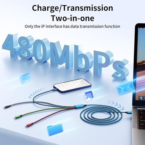 4 in 1 Dual Type C Multi Charging Cable, Charging Cord for Multiple Devices in Saudi Arabia