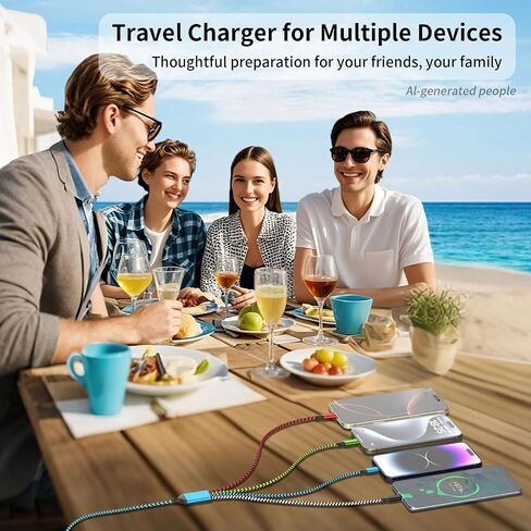 4 in 1 Dual Type C Multi Charging Cable, Charging Cord for Multiple Devices in Saudi Arabia