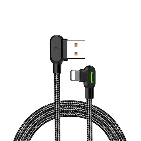 mcdodo 4FT USB-A to Lightning Cable 90 Degree Right Angle USB to Lightning Charging Cable with LED Indicator Light Compatible for iPhone 14 13 12 11/Pro/ProMax/Plus, iPad, AirPods, iTouch (1.2m) in Kuwait