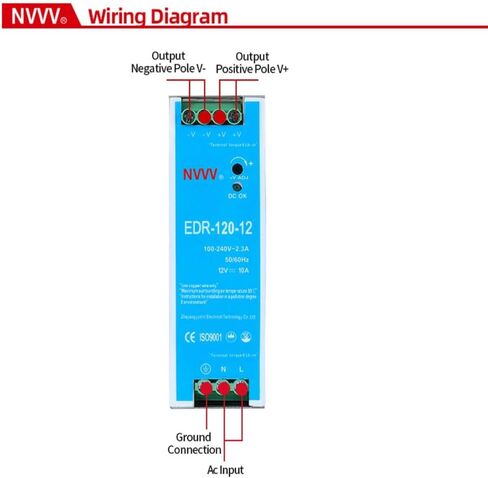 EDR-120-12 120W 12VDC 10Amp Industrial DIN Rail Power Supplies (12V 120W) in Kuwait