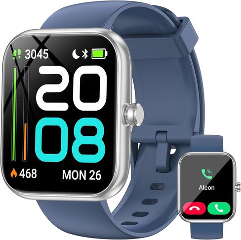 Smart Watch with Alexa Built-in, 1.83" HD Touchscreen Fitness Tracker, Bluetooth Notifications/Calls, IP68 Waterproof, 120+ Sport Modes, 24/7 Heart Rate & Sleep Monitor for iPhone Android iOS (Black) in Saudi Arabia