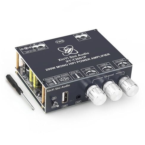 XY-T2001P Mono Amplifier Board with TWS, 200W Power Output, Vehicle Amplifier Wide Voltage Input 12-30V, Supports USB/AUX/Bluetooth in Kuwait