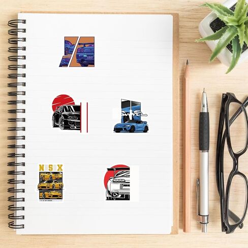 200pc JDM Racing Cars Stickers - Waterproof for Laptop, Bottles, Skateboard, Guitar, Helmet in Kuwait