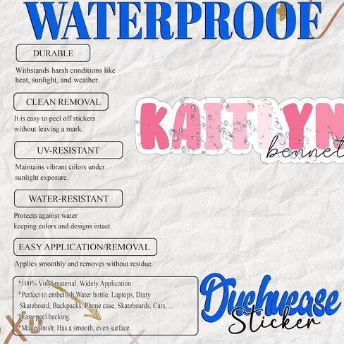 (NewUpdate) Personalized First and Last Name Sticker – Custom Aesthetic Vinyl Decal – Waterproof, Trendy Gift for Women, Girls, Kids, Teens – Laptop, Phone, Water Bottle, Tumbler, Notebook, Car Helmet in Saudi Arabia