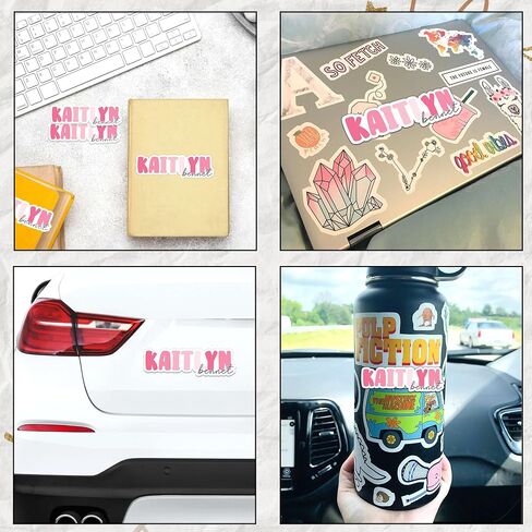 (NewUpdate) Personalized First and Last Name Sticker – Custom Aesthetic Vinyl Decal – Waterproof, Trendy Gift for Women, Girls, Kids, Teens – Laptop, Phone, Water Bottle, Tumbler, Notebook, Car Helmet in Saudi Arabia