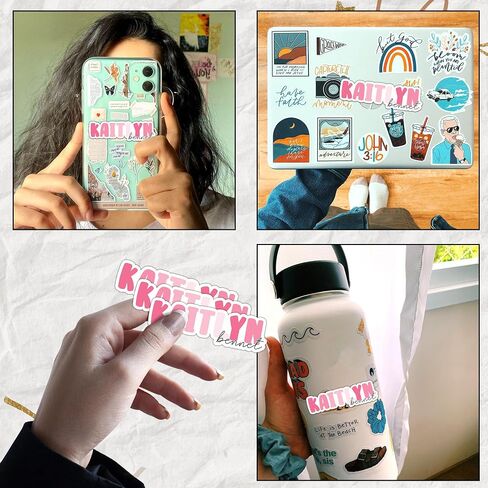 (NewUpdate) Personalized First and Last Name Sticker – Custom Aesthetic Vinyl Decal – Waterproof, Trendy Gift for Women, Girls, Kids, Teens – Laptop, Phone, Water Bottle, Tumbler, Notebook, Car Helmet in Saudi Arabia