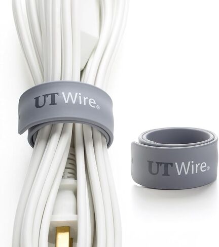 10-Inch Speedy-Wrap, Heavy-Duty Magnetic Silicone Cable Wrap, Grey - Set of 2 in Kuwait