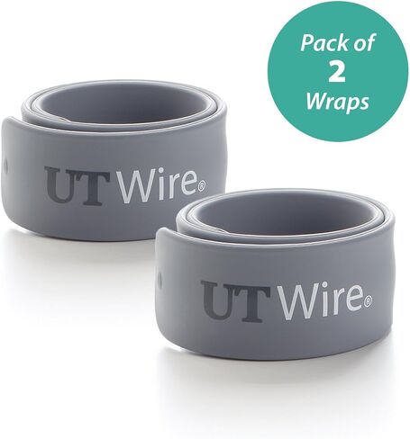 10-Inch Speedy-Wrap, Heavy-Duty Magnetic Silicone Cable Wrap, Grey - Set of 2 in Kuwait