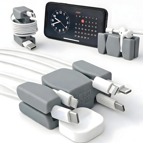 CordBrick 2PK Silicone & Steel Weighted Nightstand Cord Holders. Travel Phone Charger Organizers. Useful iPhone Accessories. Small Gifts for Men, College Students. Tech Gadgets for Teens. Gray in Kuwait