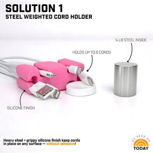 CordBrick 2PK Silicone & Steel Weighted Nightstand Cord Holders. Travel Phone Charger Organizers. Useful iPhone Accessories. Small Gifts for Men, College Students. Tech Gadgets for Teens. Gray in Kuwait