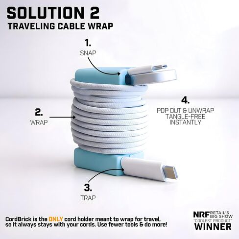 CordBrick 2PK Silicone & Steel Weighted Nightstand Cord Holders. Travel Phone Charger Organizers. Useful iPhone Accessories. Small Gifts for Men, College Students. Tech Gadgets for Teens. Gray in Kuwait