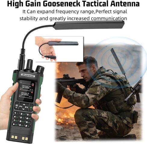 ABBREE Ham Radio UV-5R Mini DM32 Antenna 32CM/12.6inch Long Range SMA-Female VHF/UHF 144/430MHz Foldable Tactical Gooseneck Antenna Whip for Baofeng BF-F8H PRO,5RM,K5PLUS,AR-152,UV32 Accessories,2Pack in Kuwait