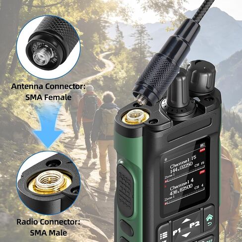 ABBREE Ham Radio UV-5R Mini DM32 Antenna 32CM/12.6inch Long Range SMA-Female VHF/UHF 144/430MHz Foldable Tactical Gooseneck Antenna Whip for Baofeng BF-F8H PRO,5RM,K5PLUS,AR-152,UV32 Accessories,2Pack in Kuwait