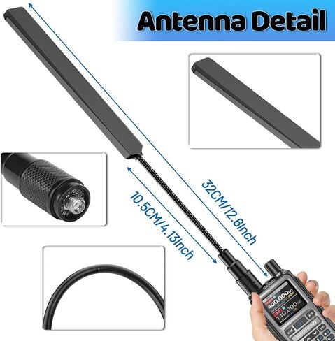 ABBREE Ham Radio UV-5R Mini DM32 Antenna 32CM/12.6inch Long Range SMA-Female VHF/UHF 144/430MHz Foldable Tactical Gooseneck Antenna Whip for Baofeng BF-F8H PRO,5RM,K5PLUS,AR-152,UV32 Accessories,2Pack in Kuwait