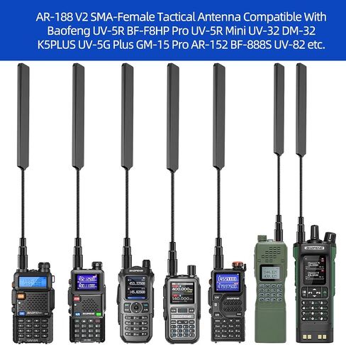 ABBREE Ham Radio UV-5R Mini DM32 Antenna 32CM/12.6inch Long Range SMA-Female VHF/UHF 144/430MHz Foldable Tactical Gooseneck Antenna Whip for Baofeng BF-F8H PRO,5RM,K5PLUS,AR-152,UV32 Accessories,2Pack in Kuwait