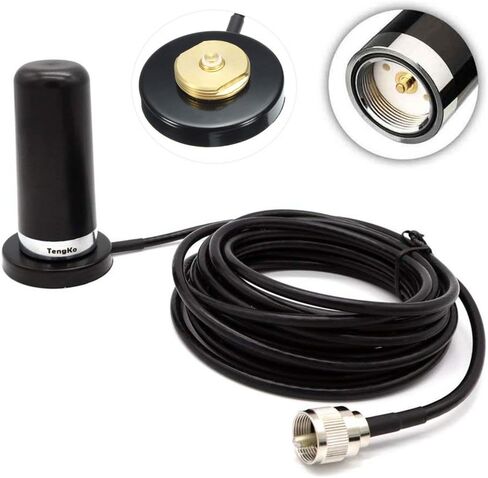 NMO Dual Band High Gain Antennas for CAR Mobile Radio UHF VHF 400-470 136-174MHZ and Mount Magnetic Base for Mobile Radios PL259 Connector (Mount Base) in Kuwait