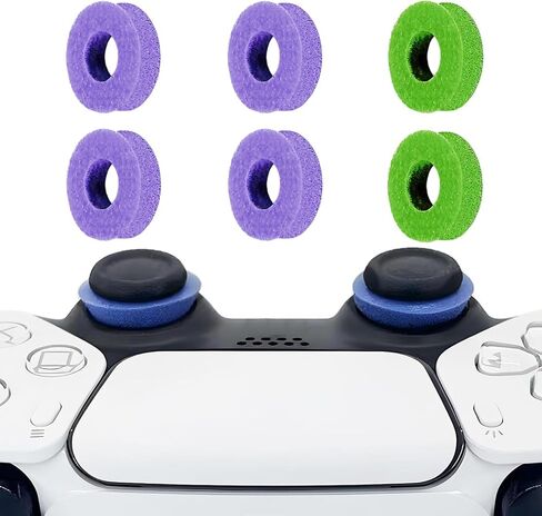 6 Pack Precision Rings Aim Assist for PS4/5, Compatible with Xbox Controllers Accessories– Enhance Accuracy & Control with Soft Silicone Rings – Compatible with Fortnite & FPS Games Purple+Green in Kuwait