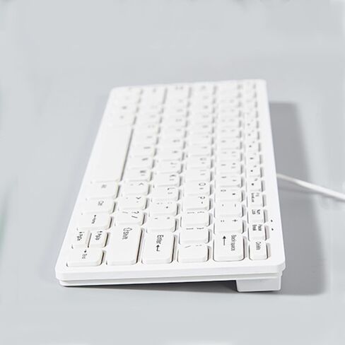 Mini 78 Keys Wired USB Keyboard - Compact & Silent Design for Laptops & Desktops (White) in Kuwait